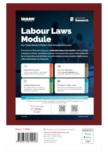 Taxmann's New Labour Codes with Labour Rules – Single-volume Desk Companion Bringing All Four Codes | 2026 Central Rules | Model Standing Orders FAQs—with Two-Way Tables | Comparative Study