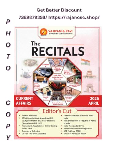 Vajiram & Ravi 'The Recitals' 6 Months Combo (Jan to June 2026) | Monthly Current Affairs with Editor's Cut for UPSC Civil Services Exam [Photocopy Material]