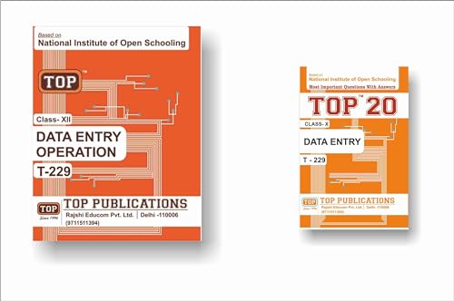 TOP NIOS Class 10 Data Entry 229 Guide + TOP 20 Most Important Question Answers (Mini Book) - Set of 2 Books