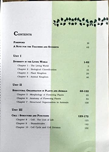 NCERT Biology Textbook For Class - 11 - 2025-26 Edition