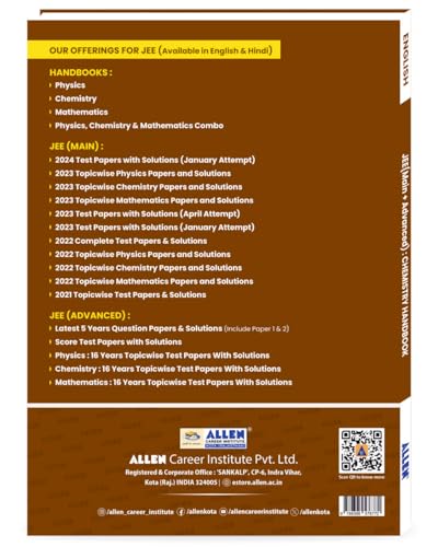 ALLEN Chemistry Handbook For IIT-JEE Exam (English)