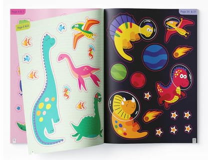 Dinosaur World Reusable Sticker Book For Children