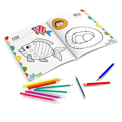 Jumbo Colouring Book - Activity Colouring Book for 3 to 5 years old kids - Gift to children for painting, drawing and colouring with reference guide