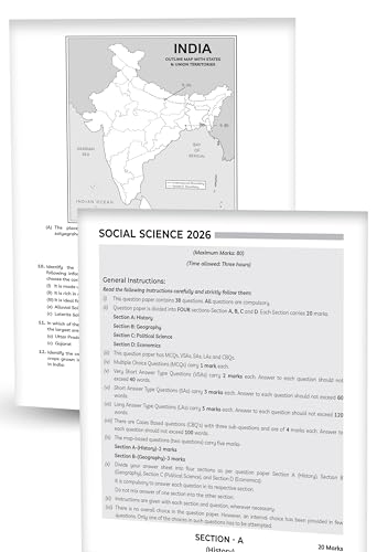 (10 subjects in 1) Educart Granth CBSE Class 10 Previous 10 Year Solved Papers 2027 - with PYQ Charts (Hindi A, Hindi B, English, Computer Apps, IT, ... Maths Basic, Social Science & Science)