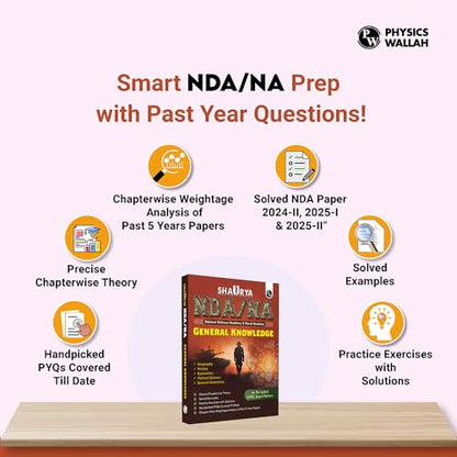 PW Shaurya NDA Book 2026 – NDA/NA General Knowledge | Latest 2025 Solved Paper | Geography, History, Economics, Political Science | Chapterwise Theory, PYQs, Practice Exercises