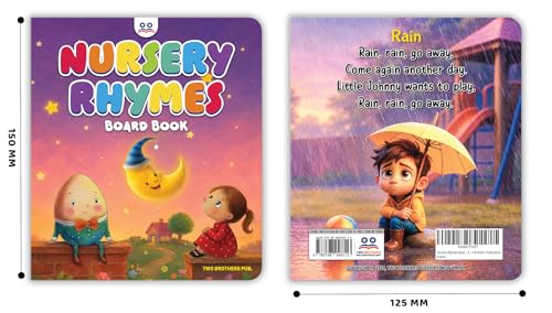 Nursery Rhymes Book - Board Book for Kids | Premium Quality Classic Rhymes Book for Kids | Early Learning Activity Book | Ages: 2 - 6 Years | Two Brothers Publications