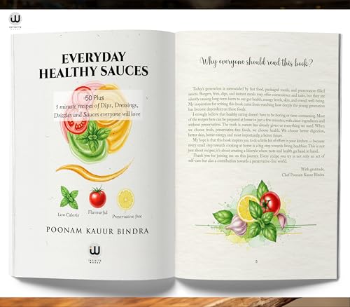 Everyday Healthy Sauces Food Book In English | Chef Poonam Kauur Bindra | Vegetarian Foods Cookbook Cook Books Cooking Recipe Instant Sauces Recipes | Veg Without Preservatives For Salads Low Calorie