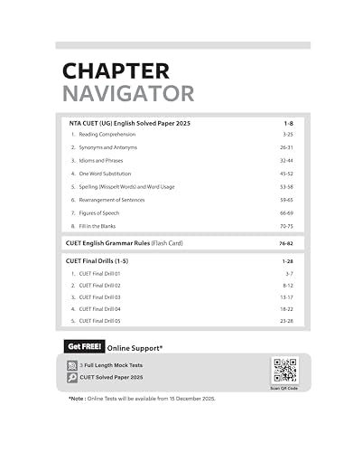 Arihant CUET UG English Language Section I (A) Chapterwise Notes & Question Bank 2026 | 1000+ MCQs | Statement, Underline Word & Matching Type ... Based on Latest NTA Pattern | English Medium