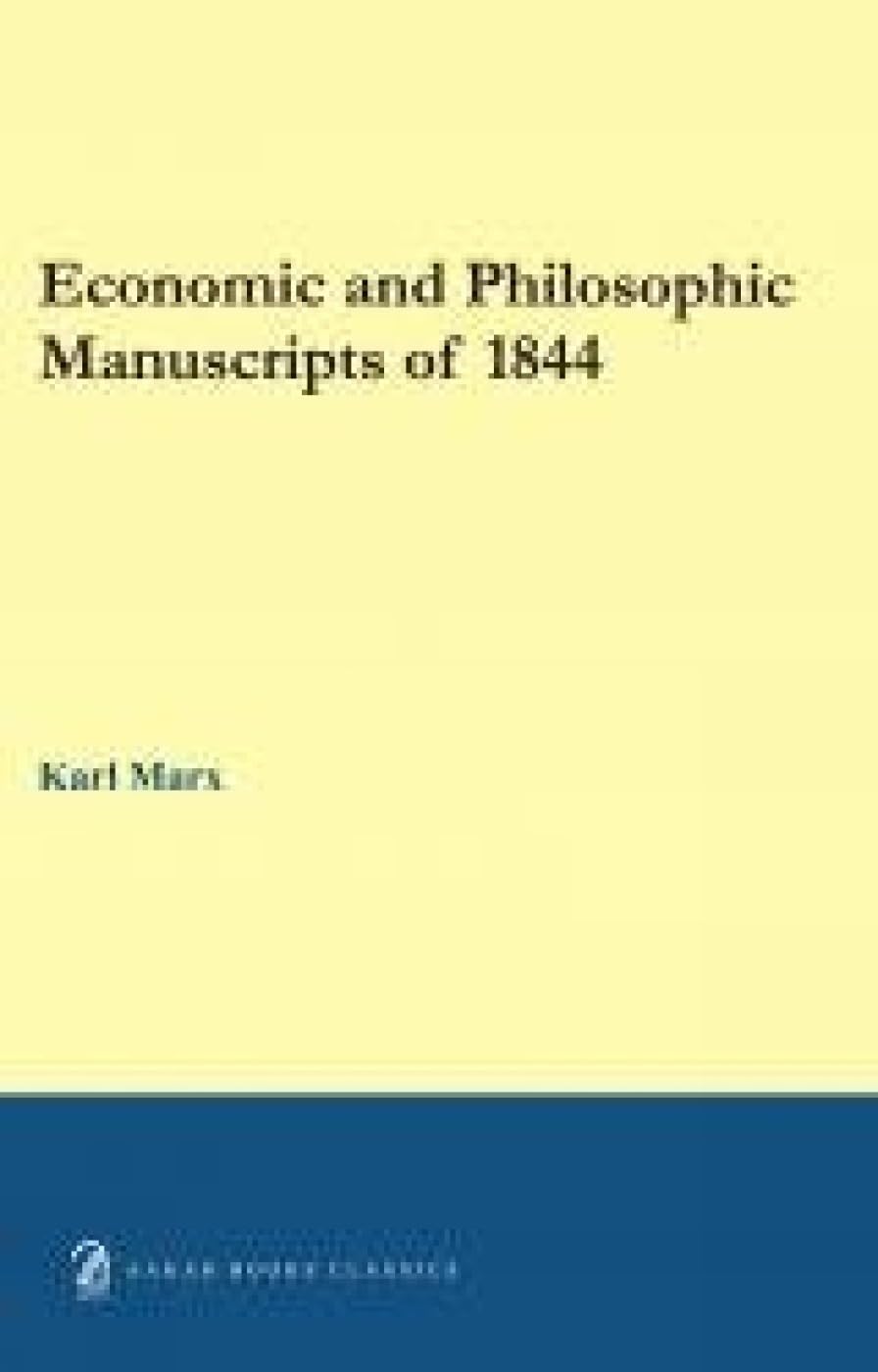 Economic and Philosophic Manuscripts of 1844 book cover