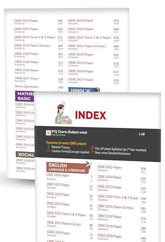 (10 subjects in 1) Educart Granth CBSE Class 10 Previous 10 Year Solved Papers 2027 - with PYQ Charts (Hindi A, Hindi B, English, Computer Apps, IT, ... Maths Basic, Social Science & Science)