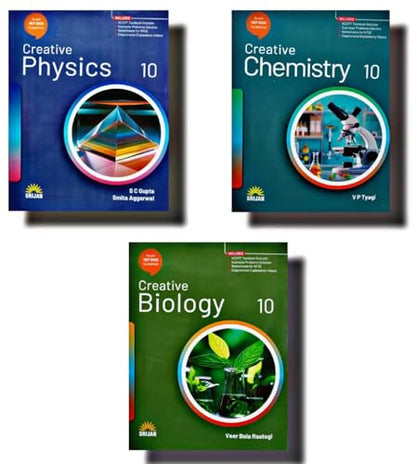Srijan Creative Physics, Chemistry & Biology Class 10 Combo Set of 3 Books