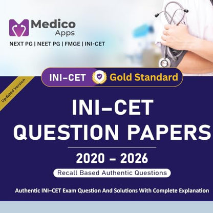 INI CET Solved Question Papers 2020–2026 | Previous Year Papers with Detailed Solutions | PYQ Book for INI-CET, NEET PG & FMGE