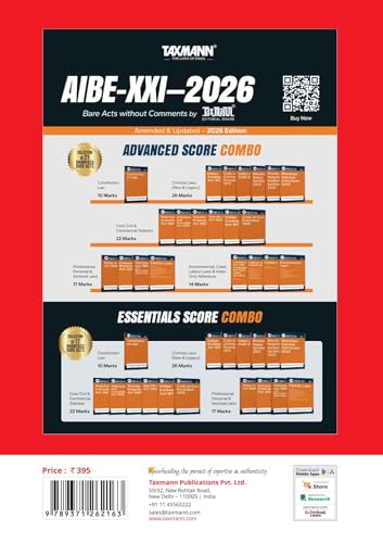 Taxmann's AIBE – All India Bar Examination | CRACKER | Hindi – Practice-first | Exam-ready Guide that Teaches Fast Bare Act Navigation & Delivers the Essentials | Subject Notes | Solved Papers