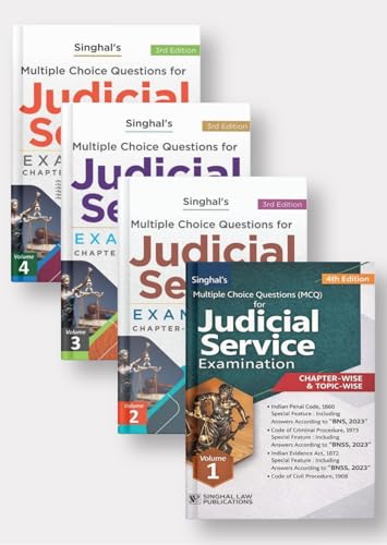 13000+ MCQ | Judicial Service Examination MCQs | Combo Set (Vol. 1–4) |Chapter-Wise & Topic-Wise Multiple Choice Questions | For PCS-J, Judiciary, APO ... | 2026 Edition | Singhal Law Publications