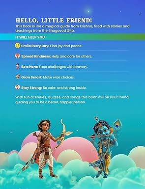 KIDDOSINTELLECT Kids' Bhagavad Geeta | Illustrated Gita for Kids | Ages 3+ | Fun & Easy Guide to Hinduism | Learn Values like Kindness, Duty & Truth | Perfect for Home Learning & Gifting | With Colorful Pictures & Activities