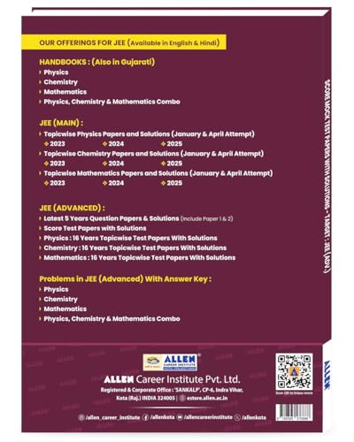 ALLEN Score 10 Test Papers with Solutions (Paper 1 & 2) for JEE Advanced in English Physics, Chemistry & Mathematics Mock Test papers