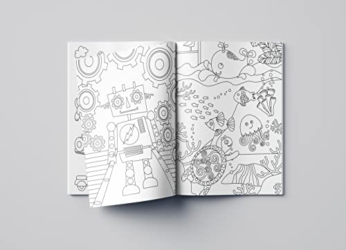 Doodle Coloring For Kids - Blue Edition