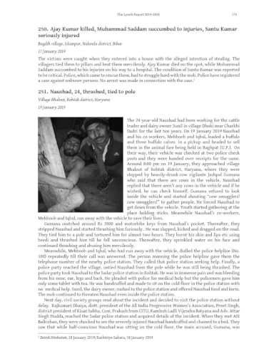 Mob Lynching In India (A Record — 2014-2024)