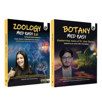 PW Med Easy Zoology 2.0 and Botany Handwritten Notes Combo Set of 2 Books For NEET and Board Exams 2025-26 | Flowcharts, Mnemonics, Diagrams | NCERT Unit Overview