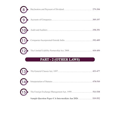 PW CA Intermediate Corporate & Other Laws Concept Book By Chaitanya Jain | ICAI Aligned Content, PYQs, Practice Questions, Detailed Solutions, Latest Syllabus For Jan 2027 Exams