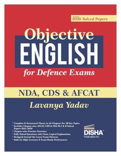 Disha Objective English for Defence Exams - NDA, CDS & AFCAT | For 2026 Exams | Includes PYQs | Fully Solved