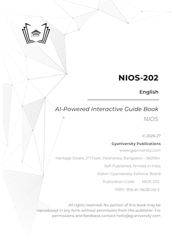 NIOS Simplified: English | NIOS-202 | Interactive AI-Powered Interactive Study Guide Book (20+ Full-length Mock Tests & Data+ Topic-wise Practice Questions with Solutions & Answer Explanations)