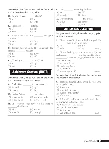 MTG English (IEO) Olympiad Prep Guide Class 7 | Detailed Theory, Exercise with Self Test For Practice | SOF Olympiad Books For Exam 2026-27 (Useful For Level-1 & 2)