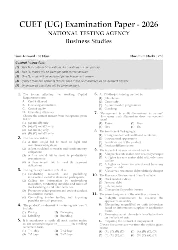Oswaal NTA CUET (UG) Chapter-wise Solved Papers Question Bank | Business Studies | PYQs (2022–2026) NCERT aligned MCQs | With Solved Paper 2026 | For 2027 Exam | With Oswaal AI