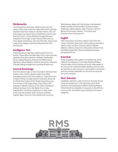 Arihnat RMS Class 6 Common Entrance Guide Book | Complete Study Guide for Rashtriya Military School Entrance Exam | Chapterwise Notes & Solved Paper ... Practice MCQs with Solutions | English Medium