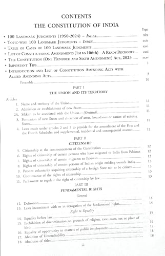 The Constitution of India Bare Act with Comments (As Amended by 106th Constitutional Amendment Act, 2023) | 100 Landmark Supreme Court Judgments (1950–2024) | Complete & Updated Edition 2026