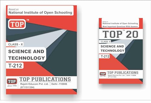 TOP NIOS Class 10 Science And Technology 212 Guide + TOP 20 Most Important Question Answers (Mini Book) - Set of 2 Books