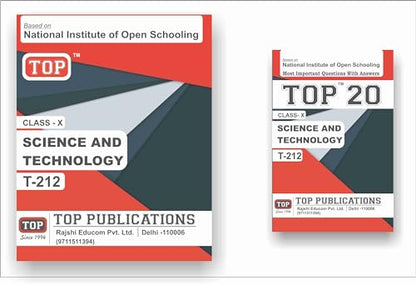 TOP NIOS Class 10 Science And Technology 212 Guide + TOP 20 Most Important Question Answers (Mini Book) - Set of 2 Books