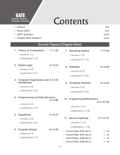 GATE CS/IT 2027 : Computer Science & Information Technology Chapter-wise Solved Papers (2000–2026) | Includes 2026-2025 Latest Solved Papers | 25 Years Chapterwise PYQs | 2700+ MCQs, NTQs & MSQs