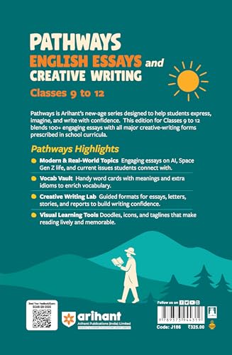 Arihant Pathways English Essays & Creative Writing for Classes 9-12 | 100+ Model Essays, Vocabulary Booster & Creative Writing Tasks | Improve School Writing, Grammar & Expression Skills