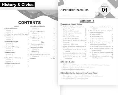 Gurukul by Oswal Chapterwise Worksheets ICSE Class 8 Bundles (Set of 6) Exam 2026 : Physics, Chemistry, Maths, Biology, History & Civics, Geography, Practice Qs, Case Studies, Chapter Assessment