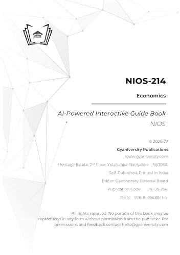 NIOS Simplified: Economics | NIOS-214 | Interactive AI-Powered Interactive Study Guide Book (20+ Full-length Mock Tests & Data+ Topic-wise Practice Questions with Solutions & Answer Explanations)