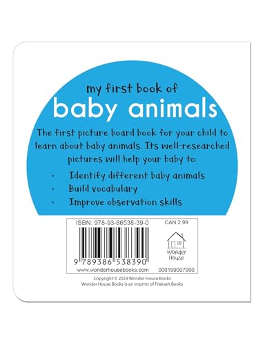 My First Book of Baby Animals | First Animal Board Book for Babies, Toddlers & Preschoolers | Learn About Cute Baby Animals with Bright, Adorable Pictures | Early Learning Book for Kids Ages 0-3 Years