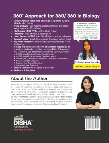 Disha 360 NCERT Biology with PYQs & Advanced Level Questions (HOTS) for NTA NEET (UG), CUET, Class 11/ 12 & Droppers 4th Edition | Detailed Theory with 6 Level of Practice Exercise | For NEET 2027