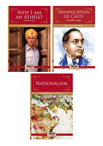 Best of Indian Independence (Set of 3 Books) - Why I am an Atheist, Annihilation of Caste and Nationalism - Bhagat Singh, BR Ambedkar, Rabindranath Tagore