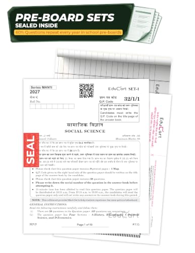 Educart CBSE Sample Paper Class 10 2026-27 | Science, Mathematics & Social Science | 3 Books (with Topper-Style Solutions & Cheat Sheet Wall Chart for 2027 exam)