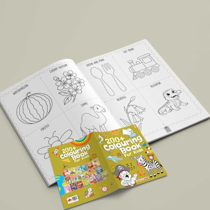 Colouring Book for Kids - 200+ Colouring Activities - Gift to Children for Painting, Drawing & Colouring - Shapes, Numbers, Animals, Festivals, Flowers, Vegetables - 2 to 5 years old