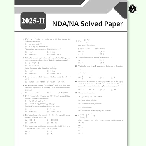PW Shaurya NDA Book 2026 – NDA/NA Mathematics | Latest 2025 Solved Paper | Chapterwise Theory, Solved Examples, Practice Exercises | For National Defence Academy & Naval Academy