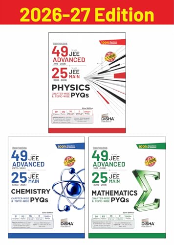 Disha Combo (3 Books) Errorless 49 Years JEE Advanced (1978 - 2026) & 25 Year JEE Main (2002 - 2026) PHYSICS, CHEMISTRY & MATHEMATICS Chapter-wise & Topic-wise PYQs 22nd Edn | For JEE Main & Adv 2027