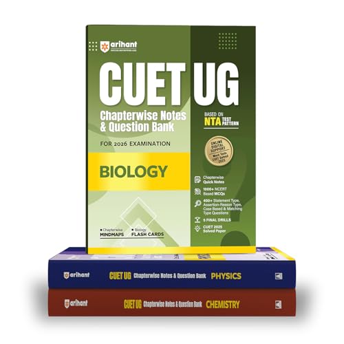 Arihant CUET UG 2026 PCB Combo (Physics, Chemistry & Biology) | Chapterwise Notes & Question Bank | Based on NTA Pattern | 1000+ NCERT MCQs, Assertion ... & Flash Cards | Free Online Digital Support.