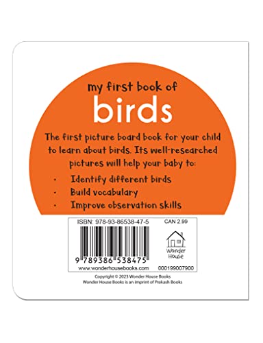 My First Book of Birds | First Birds Board Book for Babies, Toddlers & Preschoolers | Learn About Common Birds with Bright and Realistic Pictures | Early Learning Book for Kids Ages 0-3 Years