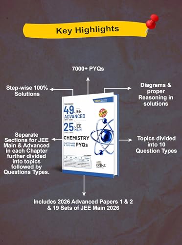 Disha Errorless 49 Years JEE Advanced (1978 - 2026) & 25 Year JEE Main (2002 - 2026) CHEMISTRY Chapter-wise & Topic-wise PYQs Book 22nd Edition | Solved Papers Question Bank in NCERT Flow for JEE 2026