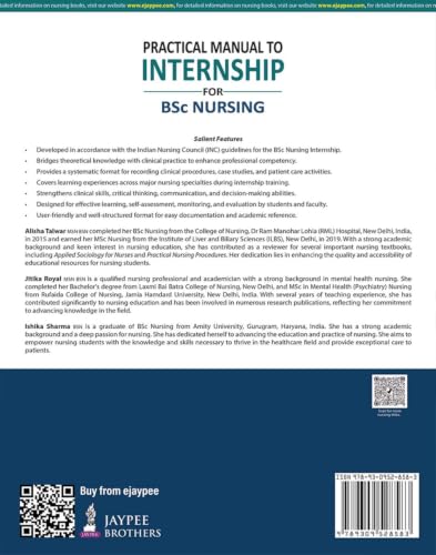Practical Manual to Internship for BSc Nursing 8th Semester | Clinical Logbook and Record Book with Nursing Care Plans, Case Studies, Drug Presentations, and OSCE Practice Across 4 Specialties