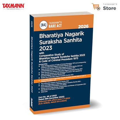 Taxmann's Bharatiya Nagarik Suraksha Sanhita 2023 [Bare Act] – Affordably Priced Edition Presenting the Complete Text—Along with Comparative Tables | Legislative Aids
