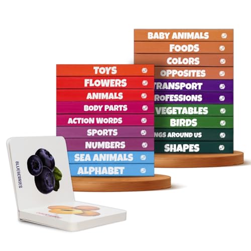 Kids' First Library Boxset of 20 Board Books, Early Learning Educational Book for Toddlers, Books for 1-3 Year Old, Animals, Fruits, Vegetables, Transport, Toys