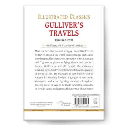 Gulliver Travels : Illustrated Abridged Children Classics English Novel with Review Questions